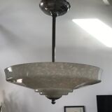 Clichy glass Art Deco Chandelier Speckled