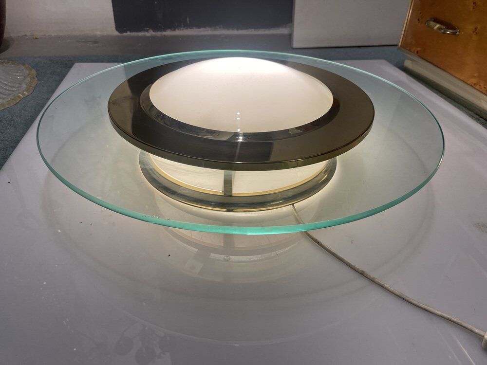 Glass brass flushmount