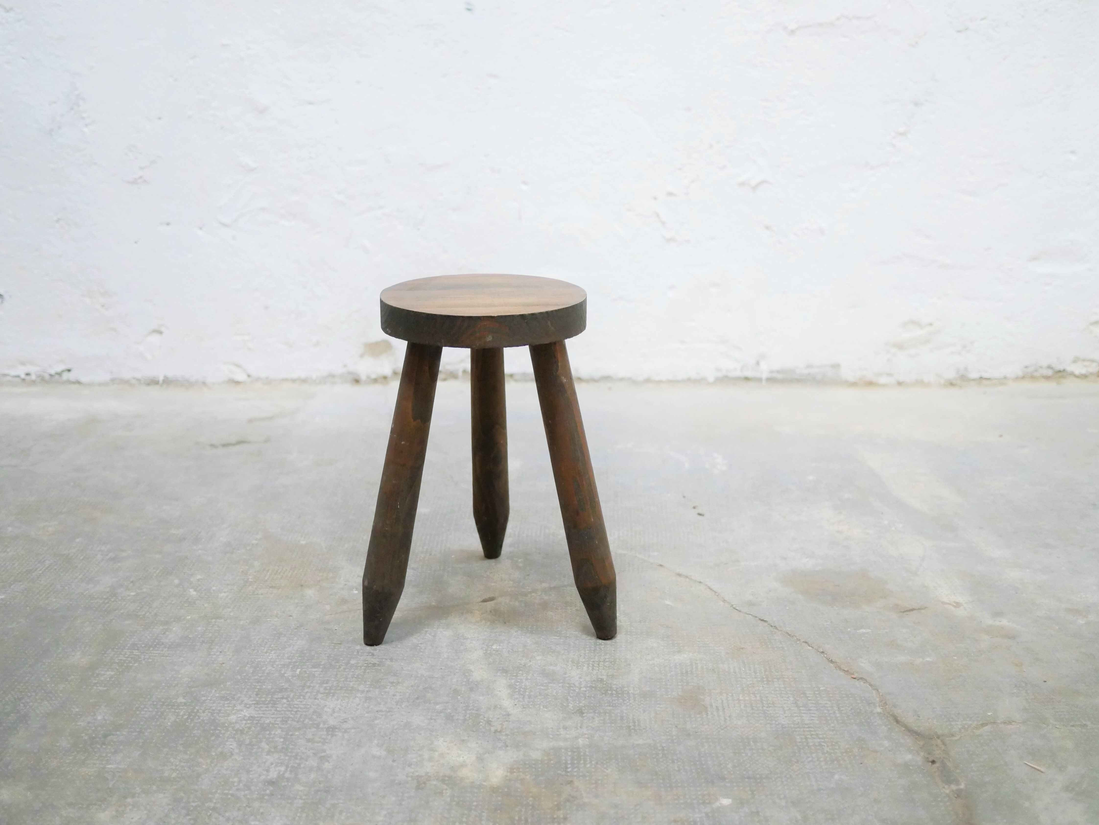 Vintage wooden tripod stool