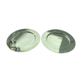 Paire vintage de dessous d'assiettes, métal argenté
