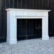 Louis XVI style fireplace in white Carrara marble, circa 1880.