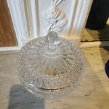 Chiselled crystal sugar box