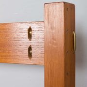 Rival 2 bay free standing teak wall unit with 3 cabinets and 3 shelves by Brodrene Jatogs Norway, Kj