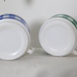 Large Arcopal x2 cups, vintage French