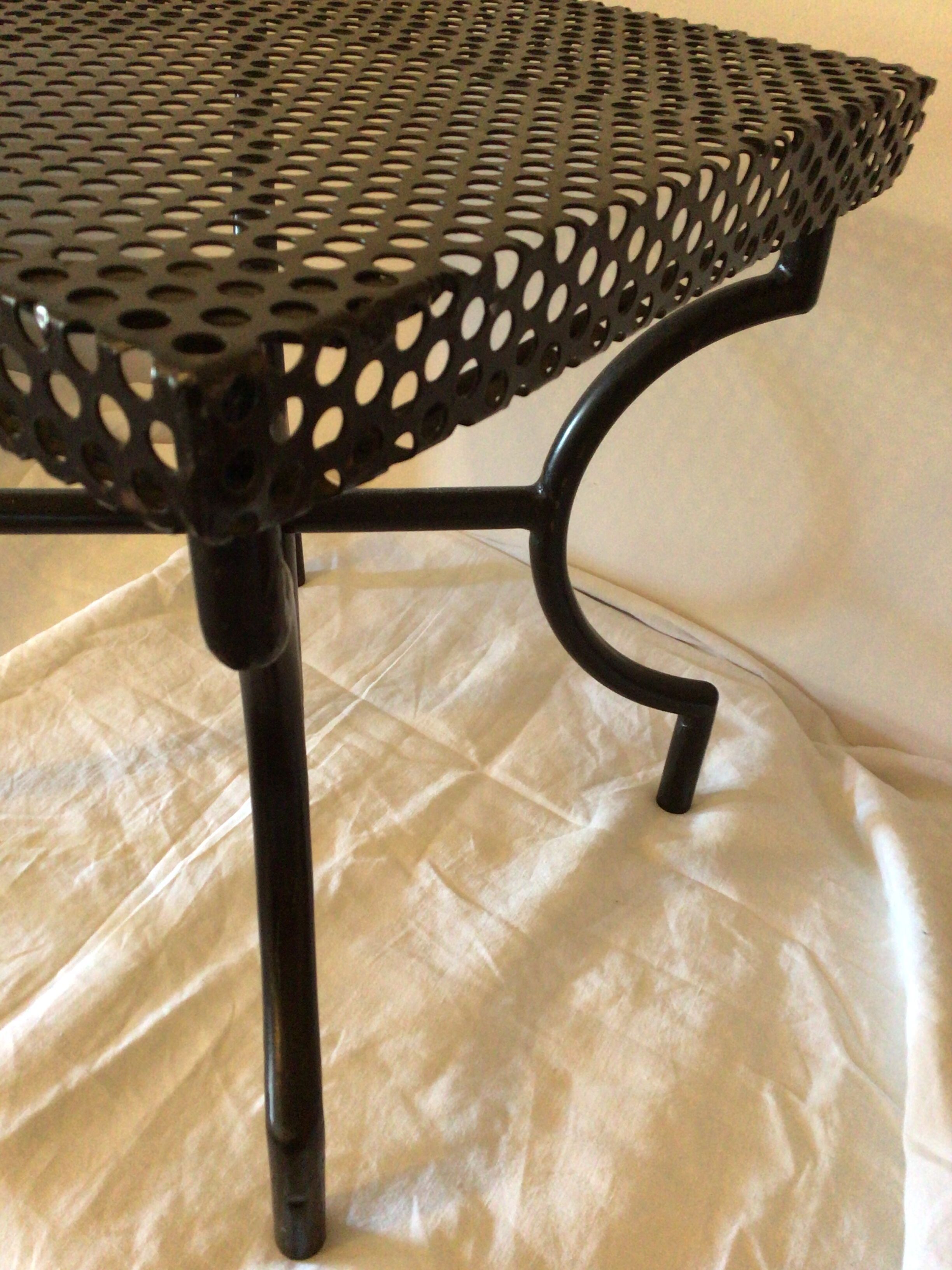 Square metal coffee table with hole