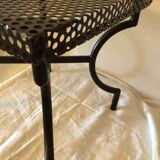 Square metal coffee table with hole