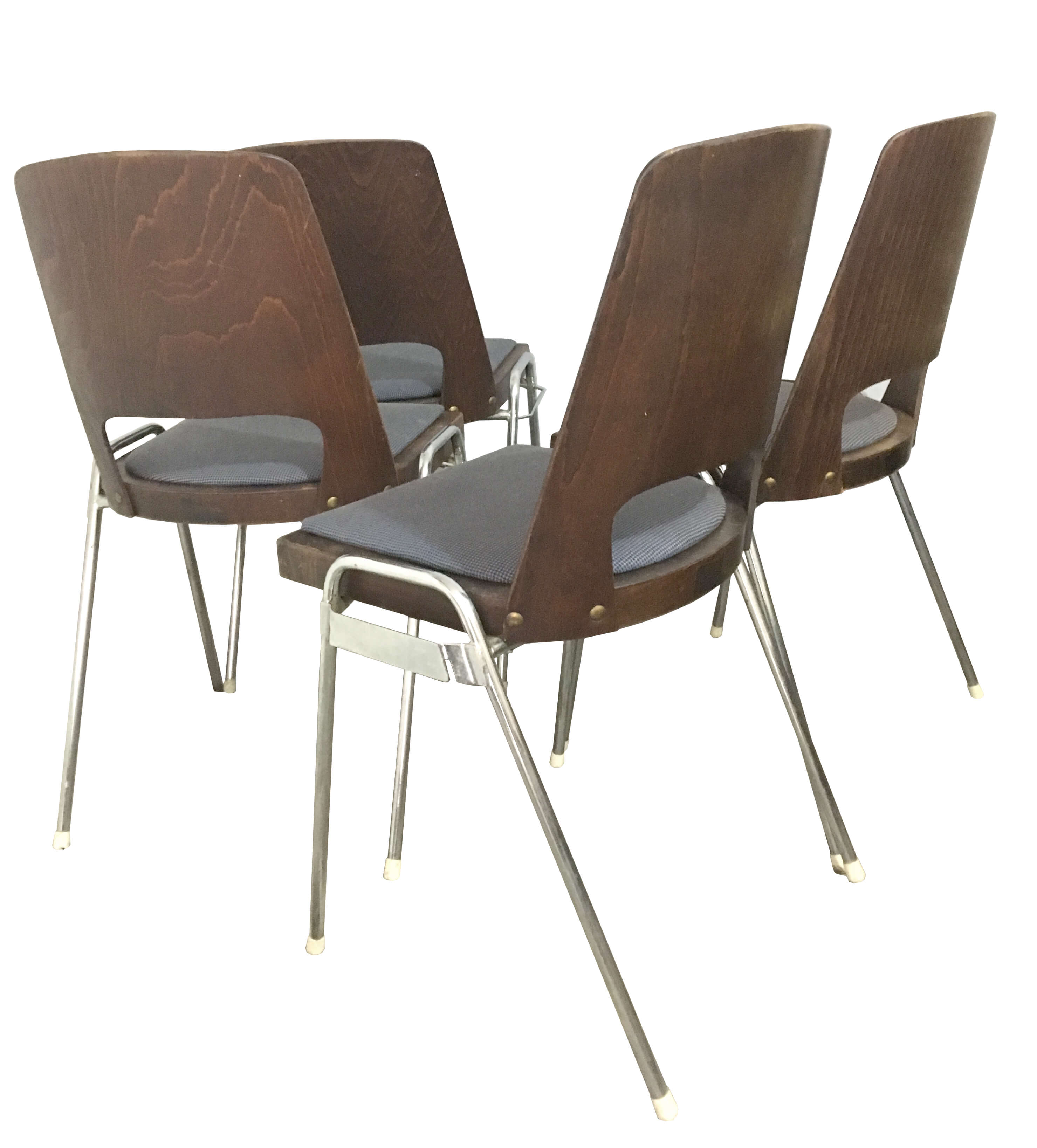 Series of 4 baumann barrel chairs