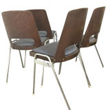 Series of 4 baumann barrel chairs