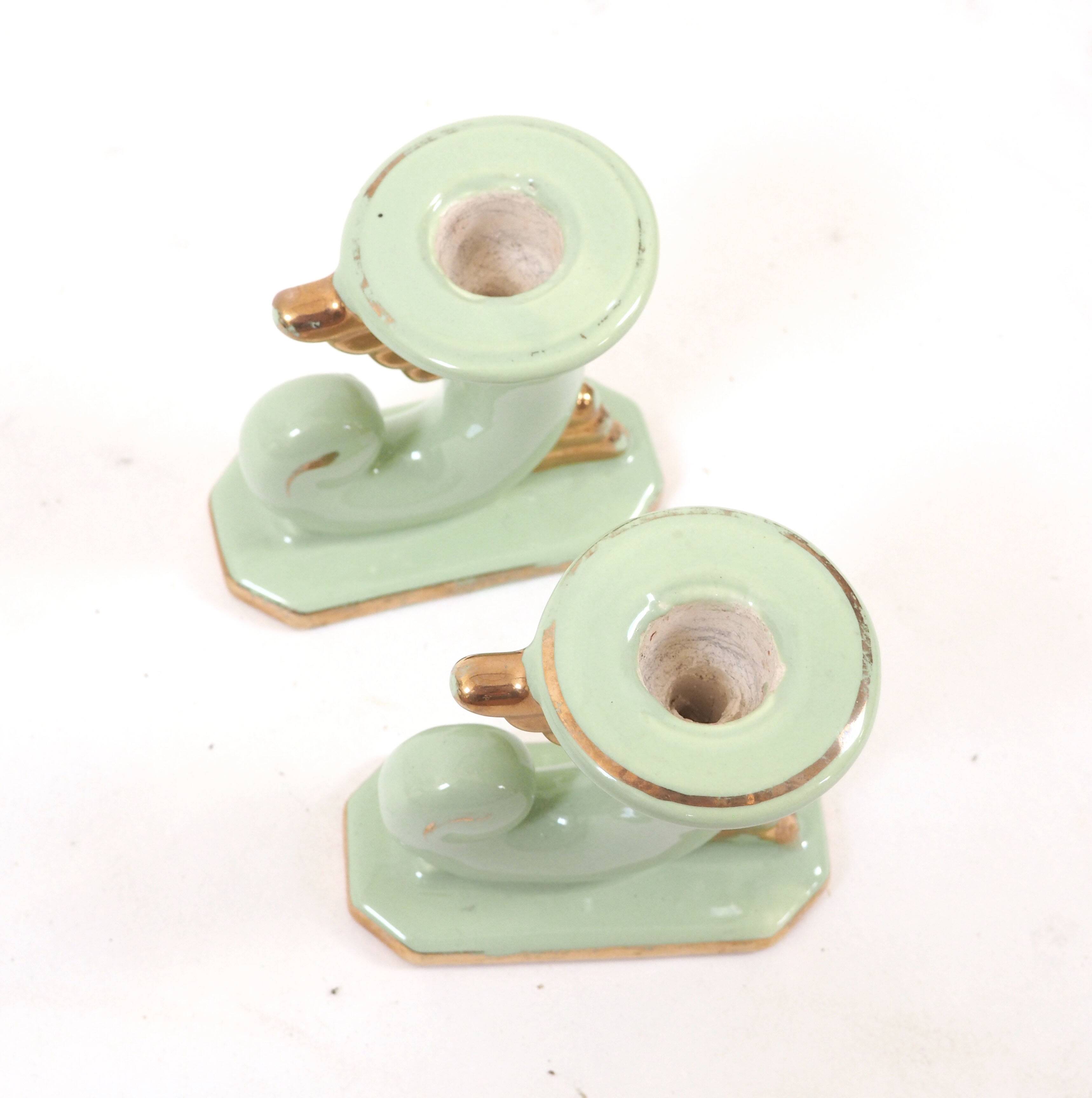 Pair of art deco candlesticks