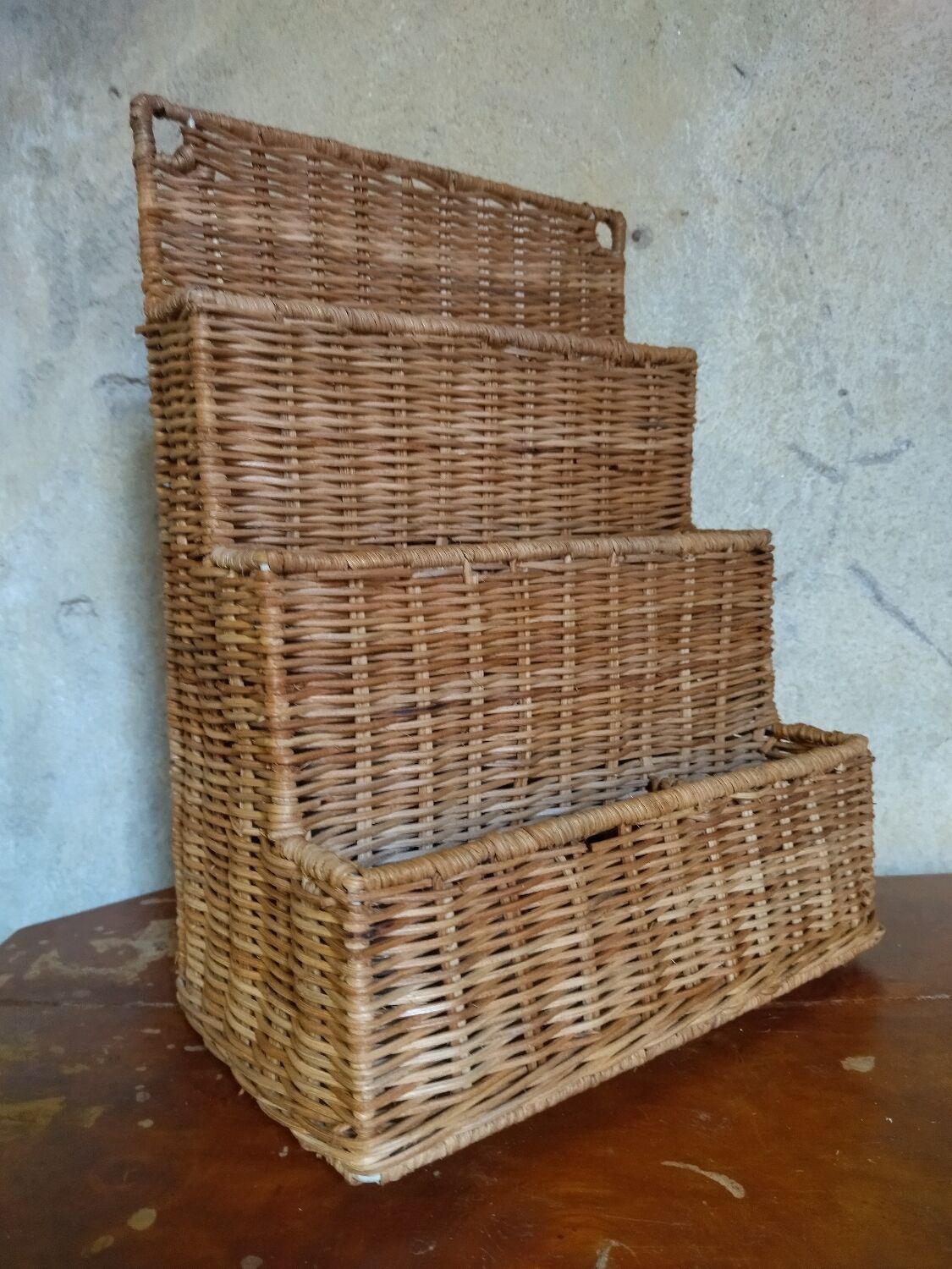 Vintage wicker wall basket