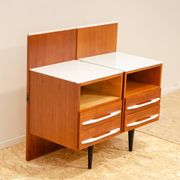 Paire de tables de chevet entièrement rénovées par Mojmír Požár, années 1960, Tchécoslovaquie
