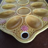 Vintage egg tray in glazed stoneware