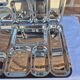 Pair of flat stainless steel serving trays