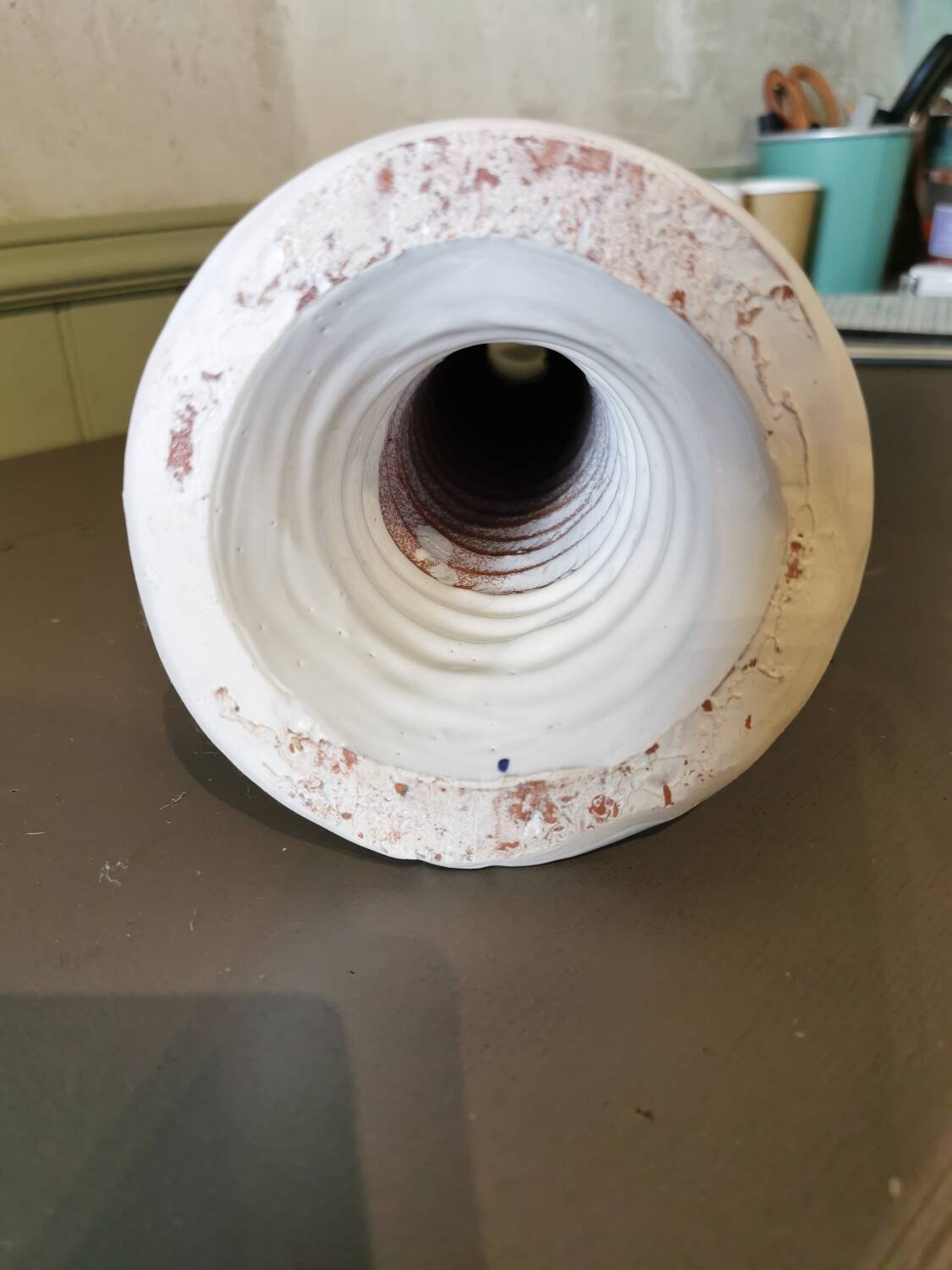 Large white ceramic candlestick Morocco