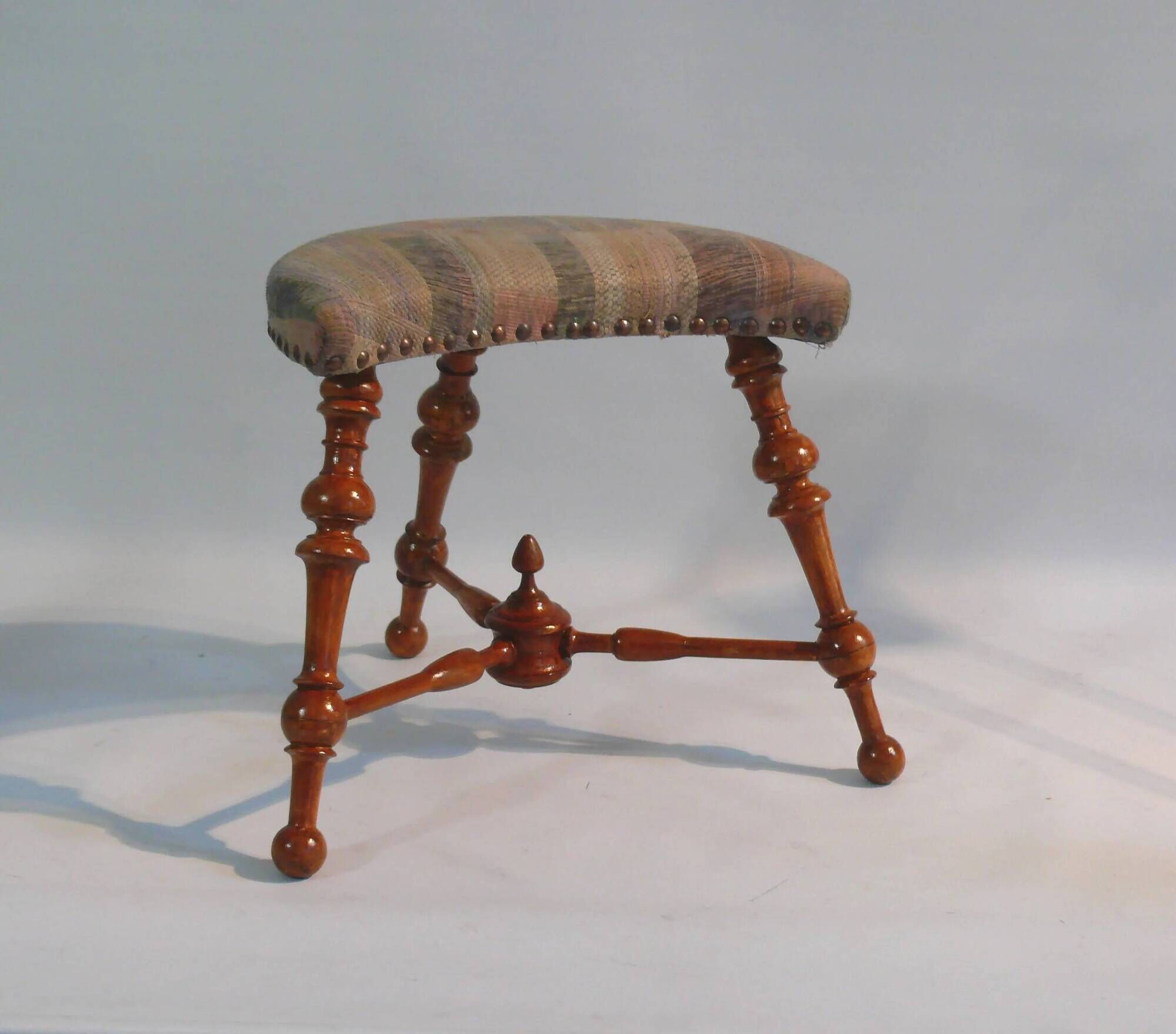 Victorian Stool, Three Legs, Upholstered Stool, Footstool, Vintage