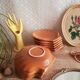 Set of 12 scallops in cognac sandstone Émile Henry - vintage