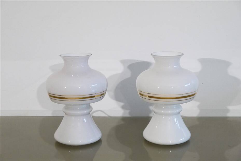 Pair of Scandinavian glass lamps 1970