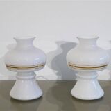 Pair of Scandinavian glass lamps 1970