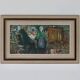 Huile sur toile suédoise originale – « Deux personnages à une table »