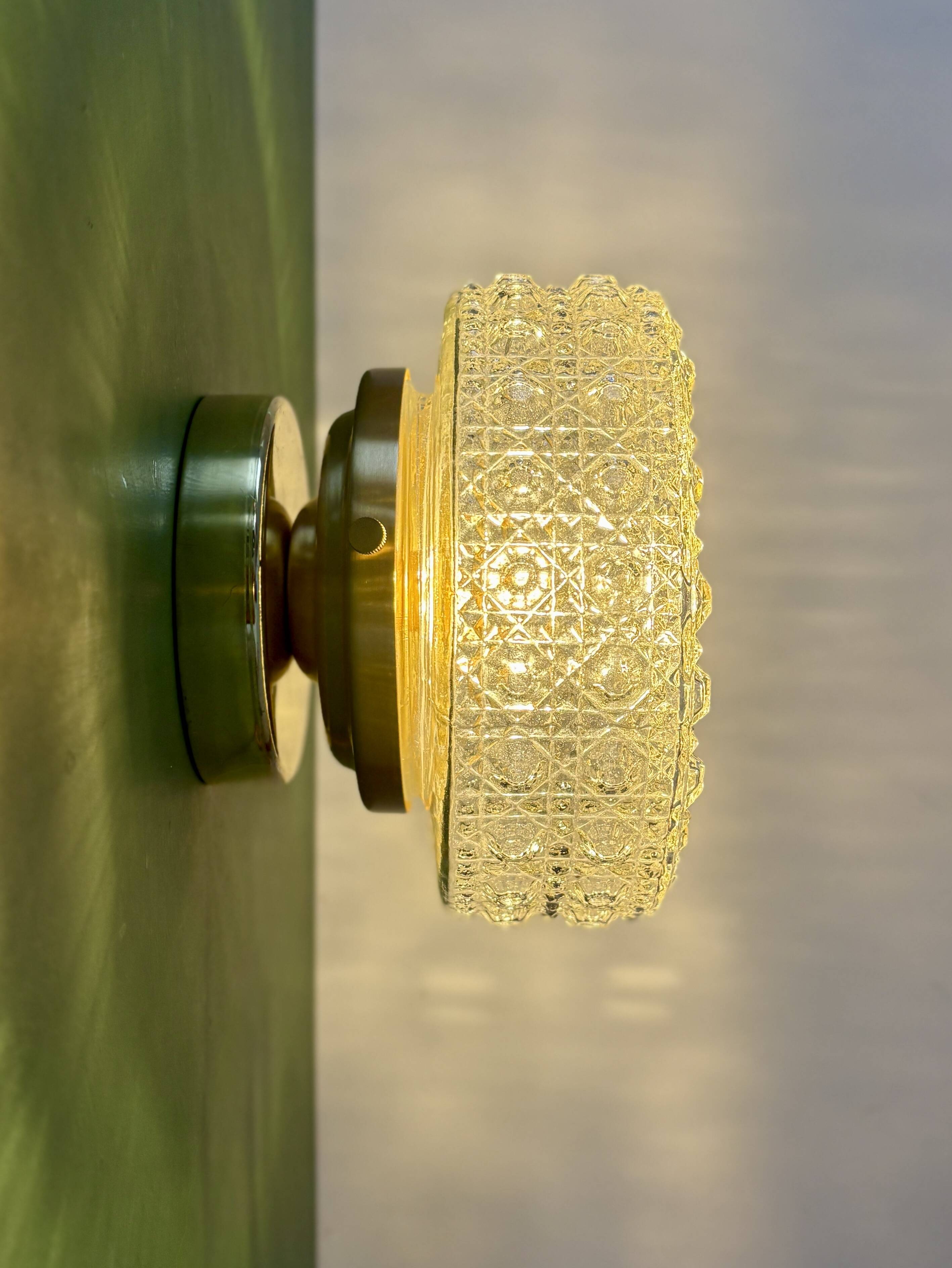 Vintage square glass globe wall/ceiling light (PLAF01)