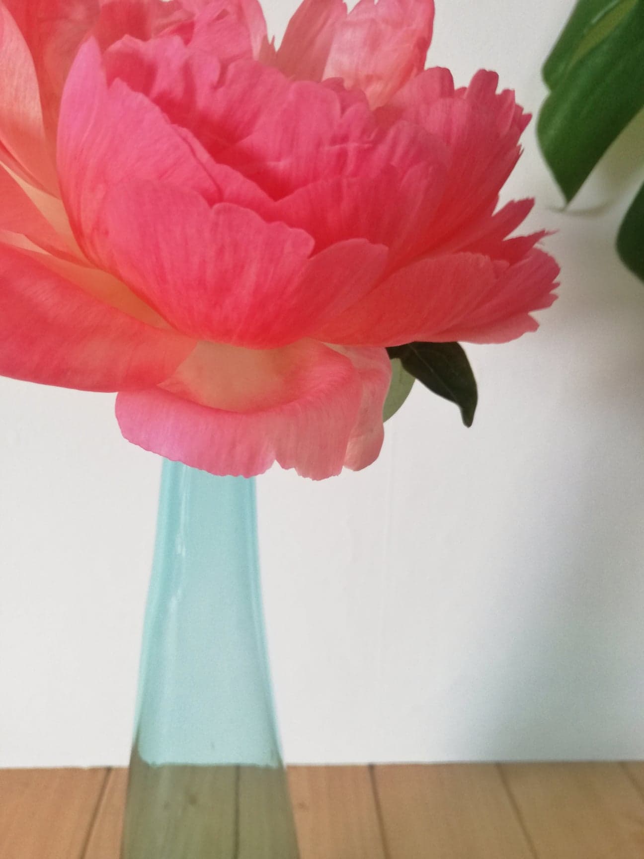 Soliflore turquoise in blown glass