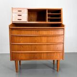 Commode à écrire en teck danois des années 1960