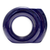 Geometrical Blue Glazed Vase by Pietro Arosio for Parravicini, Italy