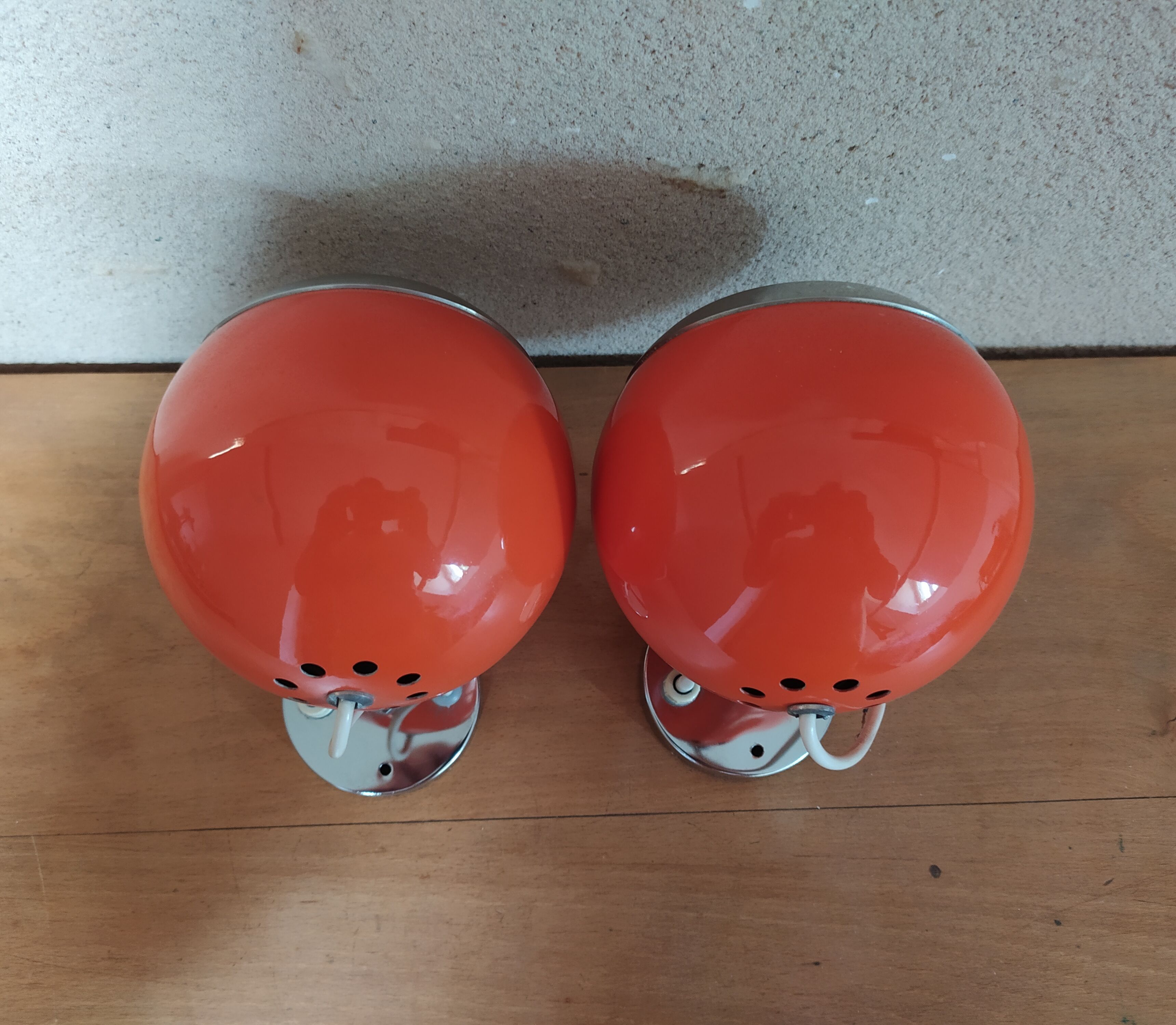 Paire d'appliques eyeball orange