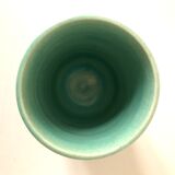 Signed ceramic turquoise cup