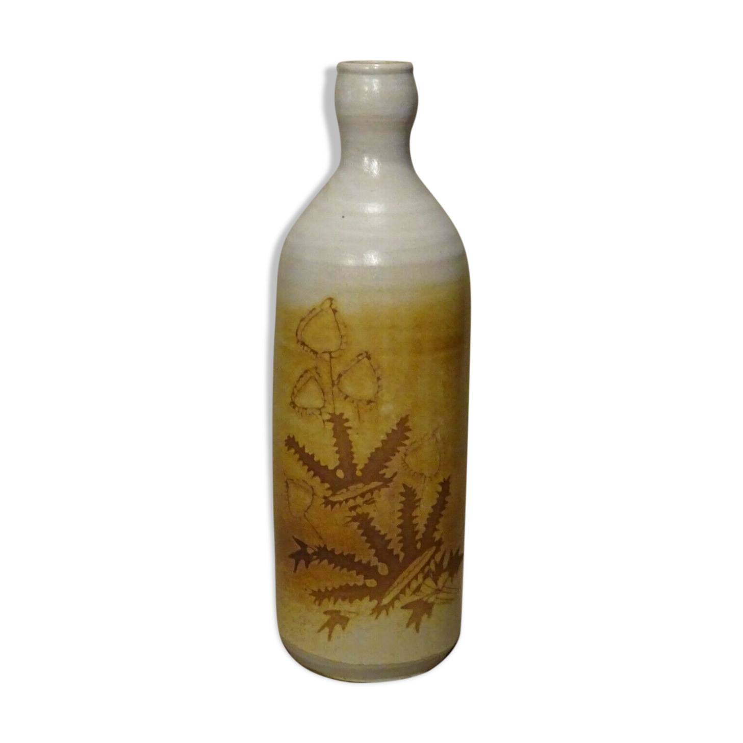 Bottle decorated with Vallauris foliage