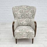 Fauteuil danois années 1955-60 en tissu fleuri multicolore