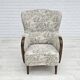 Fauteuil danois années 1955-60 en tissu fleuri multicolore