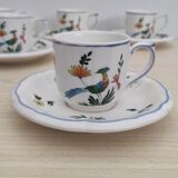 Set of 10 earthenware coffee cups