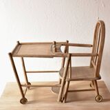 Torck - ancienne chaise haute en bois pour poupée - 1950