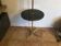 Guéridon lamp in Golden Brass and teak wood design 70