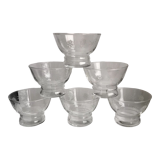 Set of 6 champagne glasses engraved 60s
