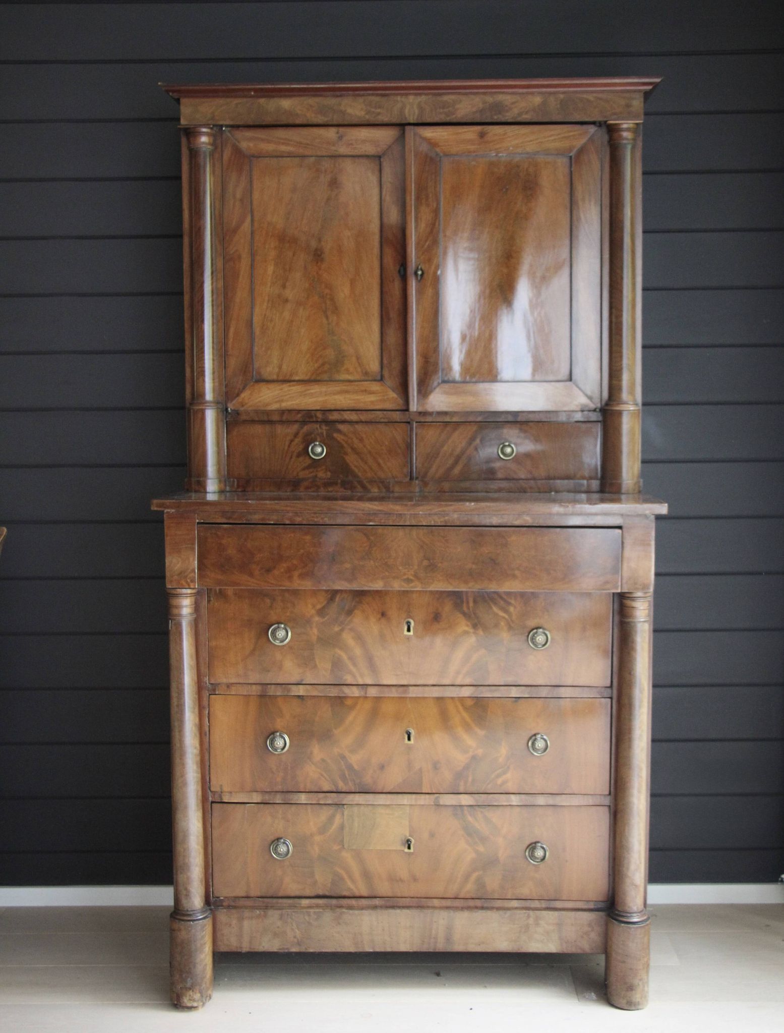 Empire period mahogany cabinet secretary