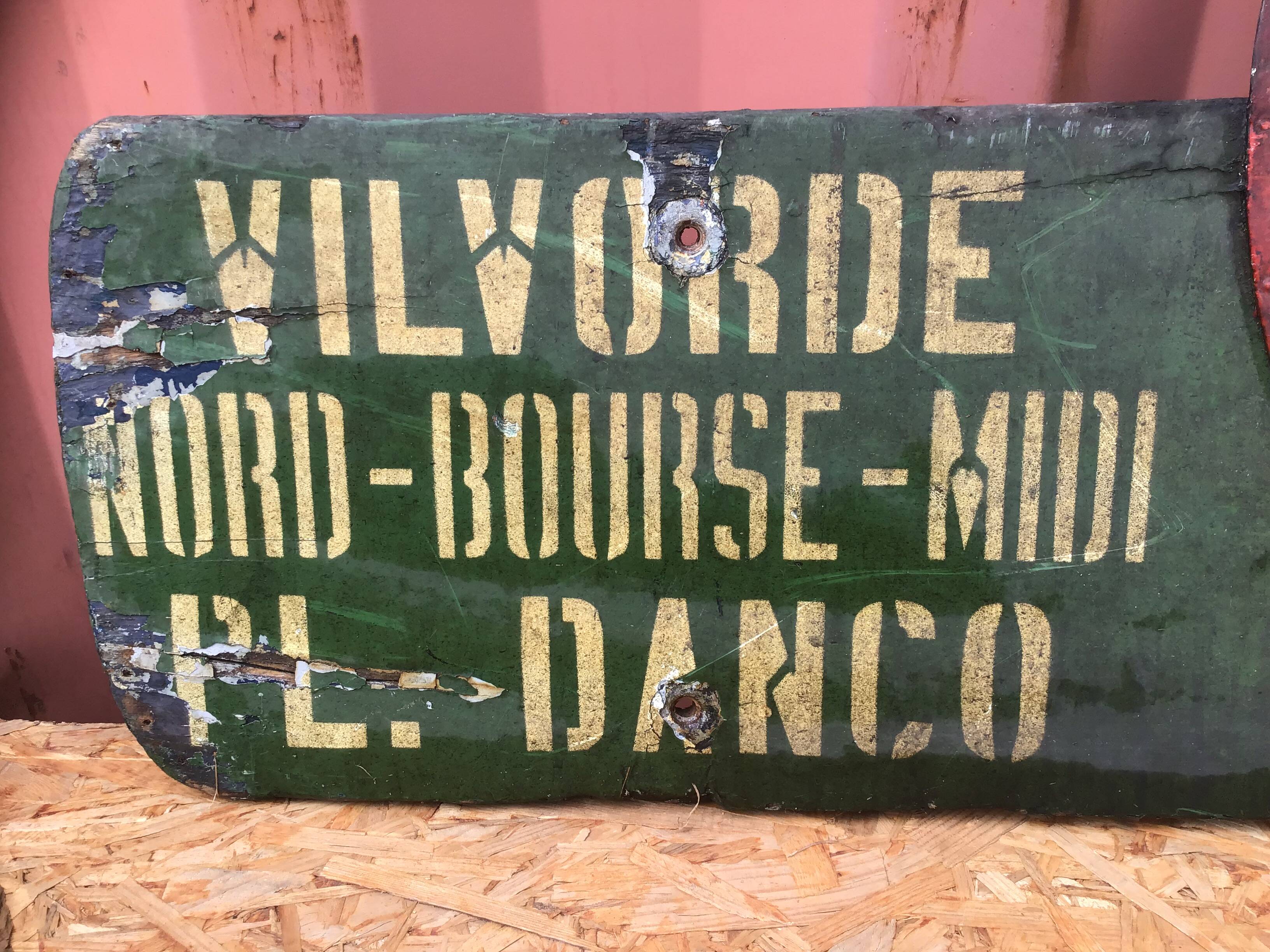 Old Brussels tram nameplate sign