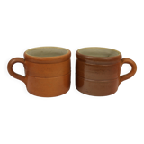 Set of 2 French stoneware cups