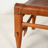 “Safari” Footstool in Oak and Leather