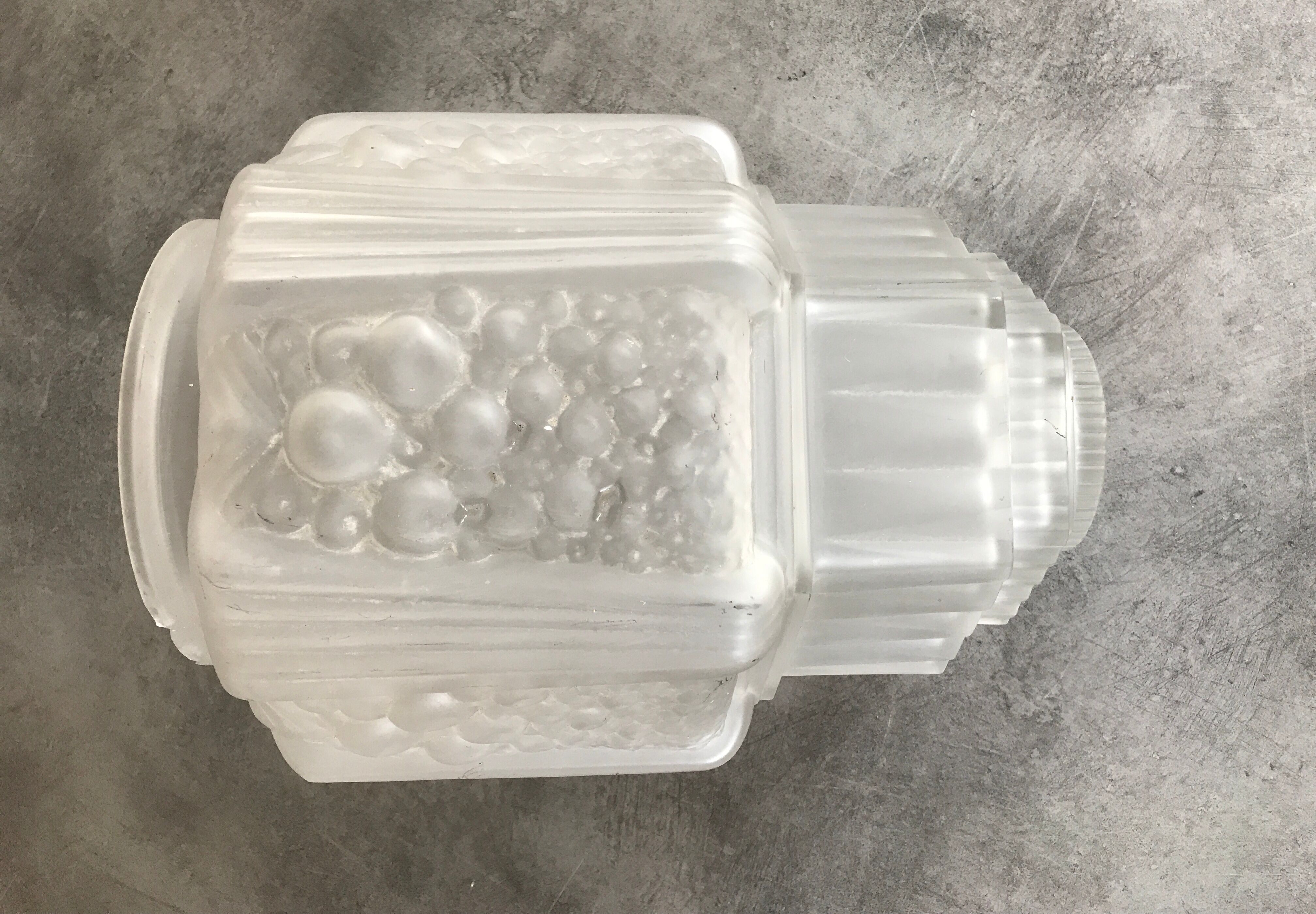 Old frosted glass lampshade suspension ceiling lamp art deco 30 cm