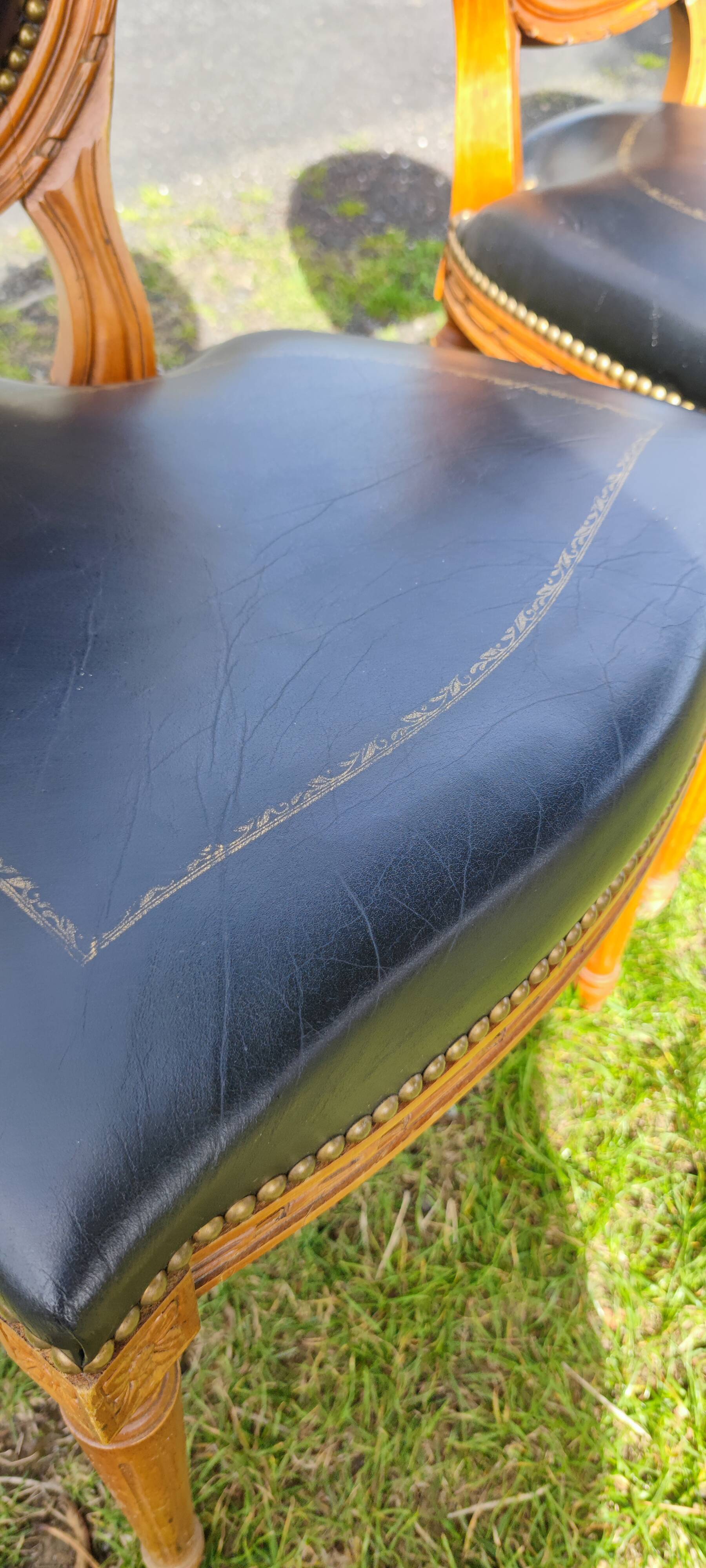 4 Louis XVI medallion chairs