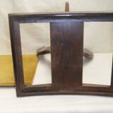 Piano stool bench old wooden tripod foot mustard velvet top