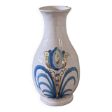 Vase en faïence de Nevers XVIIIe décor floral fond blanc