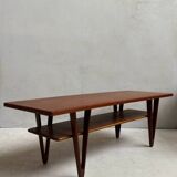 Large vintage Scandinavian teak coffee table by Kurt Østervig - 1950s