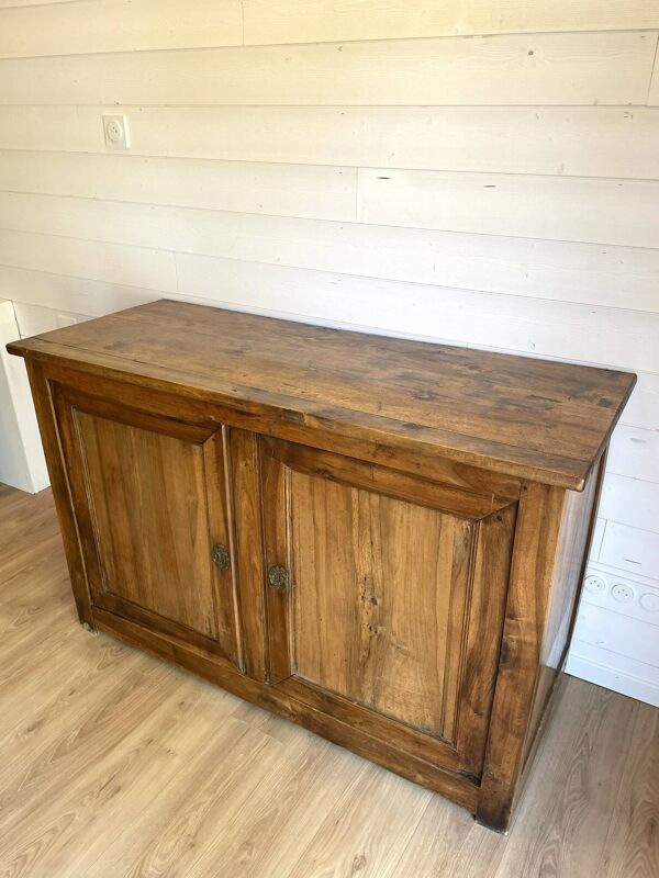 Buffet bas ancien bois massif patiné - Époque XIXe / Début XXe siècle