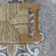 Teak and raffia bar stool