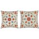 SET OF 2 - 100% Silk Cushion Covers. Embroidered Accent Pillows. Suzani Throw Pillows