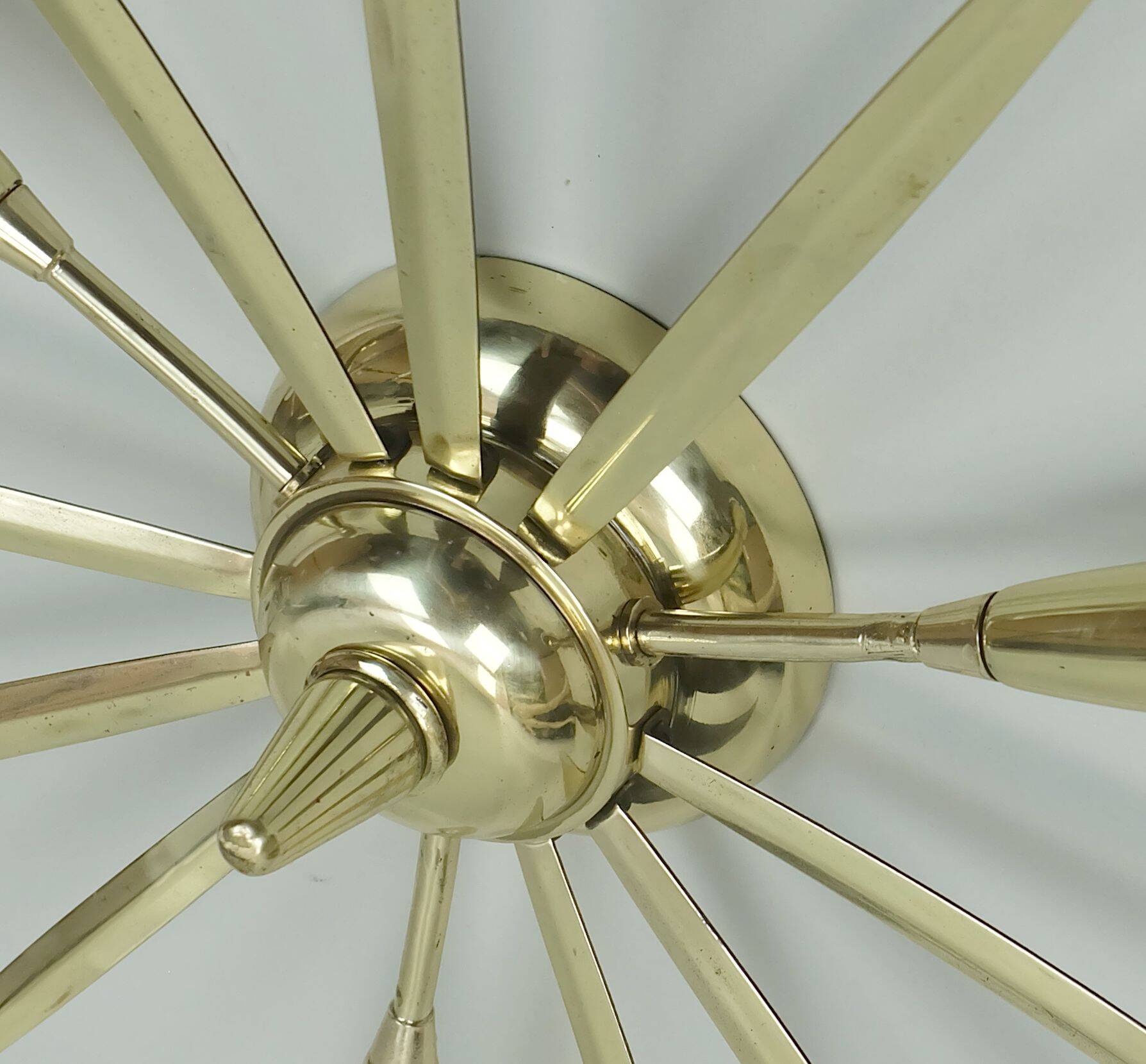 1950s mid century sputnik 3-light brass ceiling light