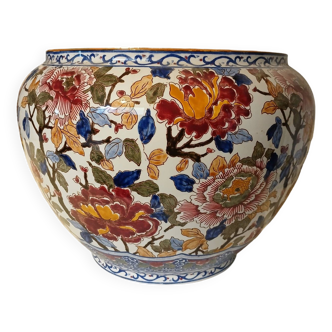 Gien ceramic pot cover peony pattern